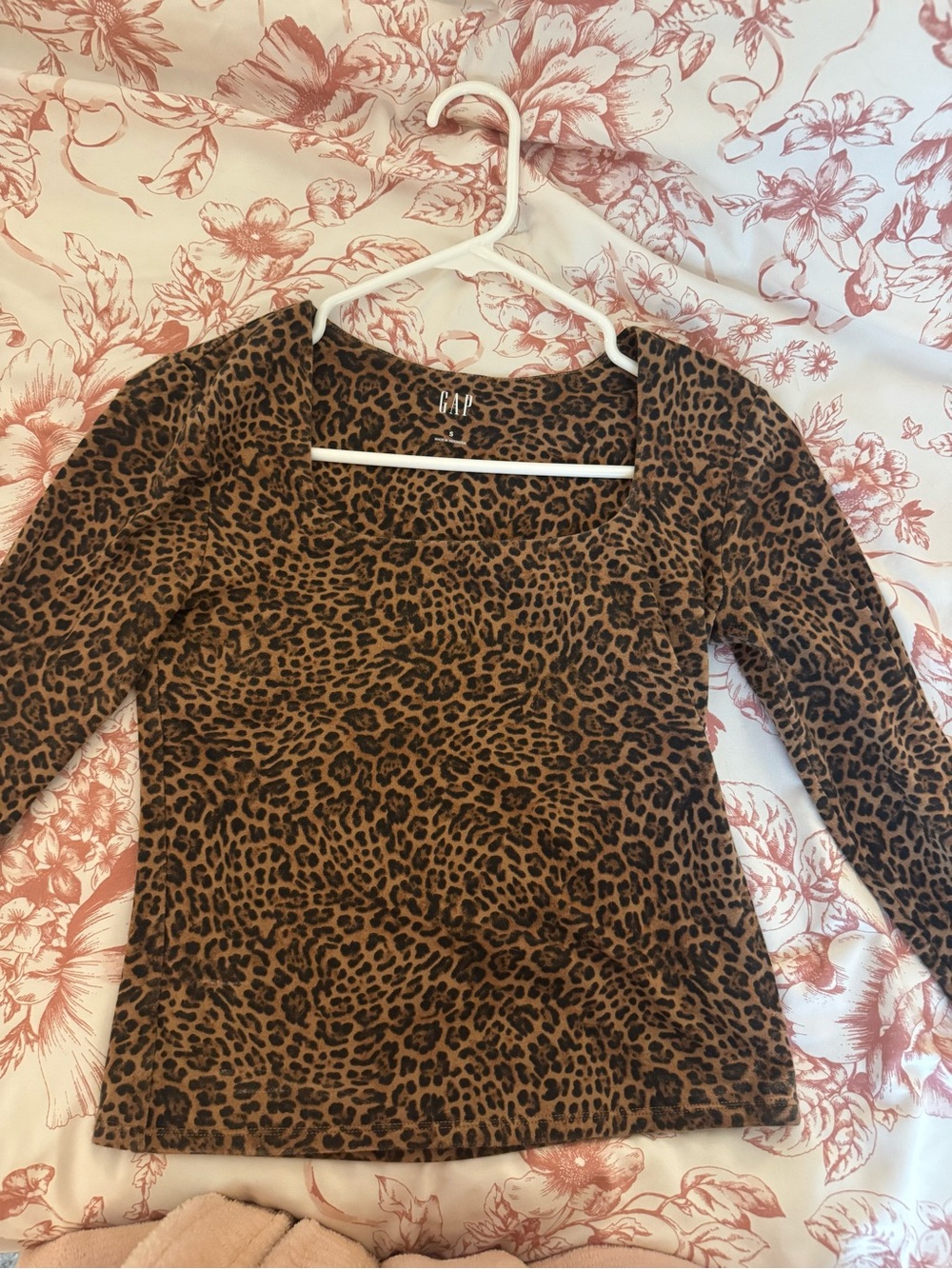GAP Leopard Print Long Sleeve Top - Brown & Black